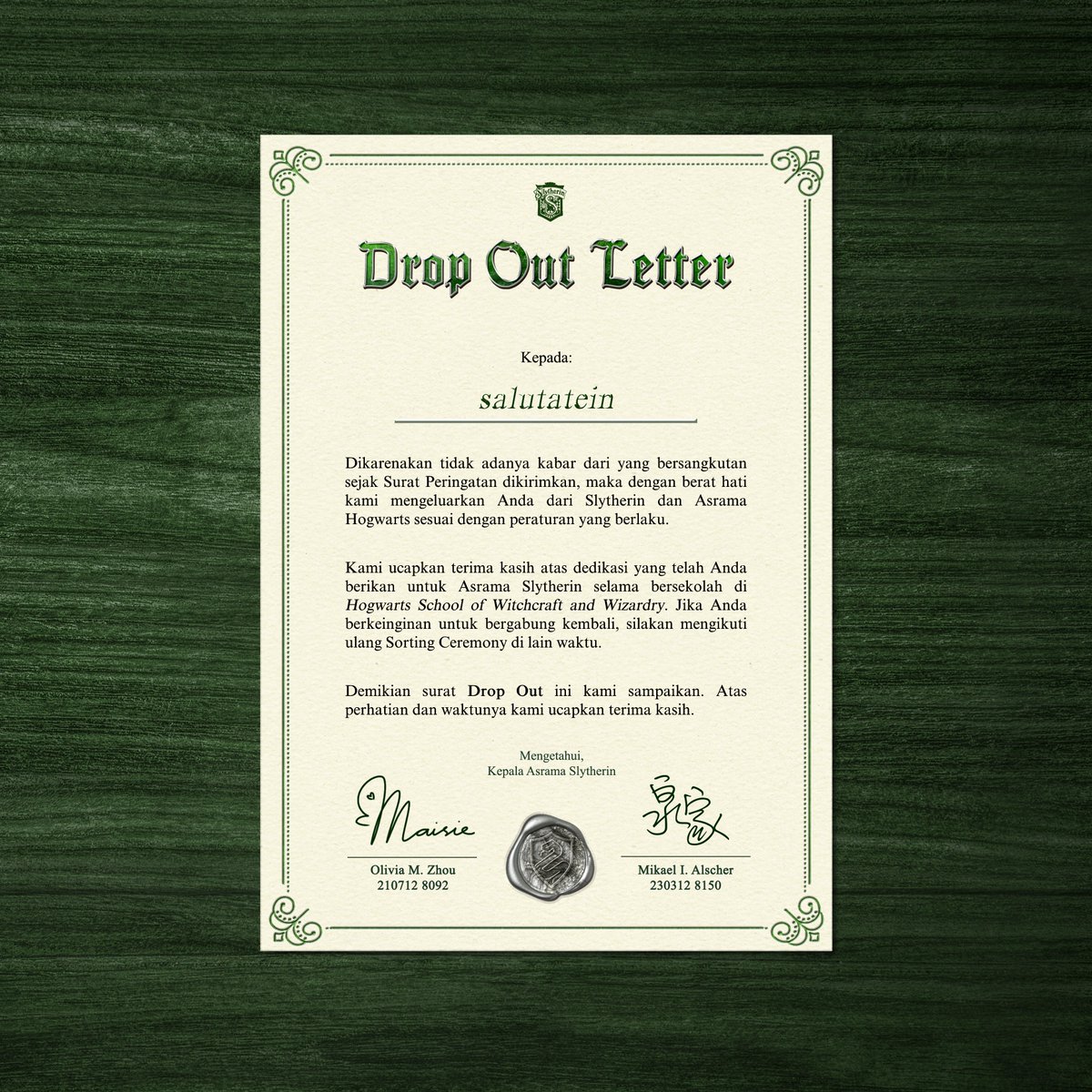 ㅤ
⠀⠀⠀⠀⠀【 𝓓𝑹𝑶𝑷 𝓞𝑼𝑻 】
ㅤ
⠀⠀ <a href="/salutatein/">R.</a> (4006)
ㅤ
cc: @ProfsAlscher, <a href="/ProfsOlivia/">Maisie.</a>, <a href="/AH_Scriptum/">Owl Post Office</a>, <a href="/AH_Monetary/">𝐆𝐑𝐈𝐍𝐆𝐎𝐓𝐓𝐒 𝐁𝐀𝐍𝐊.</a>, <a href="/MissAuicia/">𝕮aitrìona.</a>, <a href="/SAS_The01/">𝐒𝐀𝐒.</a>, <a href="/AH_StMungo/">𝗦𝗧. 𝗠𝗨𝗡𝗚𝗢'𝗦 𝗛𝗢𝗦𝗣𝗜𝗧𝗔𝗟.</a>, <a href="/MrElliote/">𝐄𝐋𝐋𝐈𝐎𝐓𝐄.</a>, <a href="/AH__DND/">The Dogweed & Deathcap.</a>, <a href="/MissSaura/">𝑅osaura.</a>, <a href="/AH_MMEShop/">Magical Menagerie. ✨</a>, <a href="/AH_MMRShop/">𝐌adam Malkin's. 👔🧤</a>, <a href="/AH_TokoSapu/">𝓑roomie! 🧹💨</a>, <a href="/AH_Apothe/">Apothecary! ( ๑ ˃̵ᴗ˂̵)و ♡</a>.
ㅤ