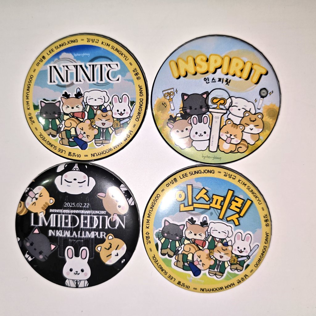 bycherrybloom's tweet photo. #INFINITEinKL button badge designs~ https://t.co/eWmrGW1VG1