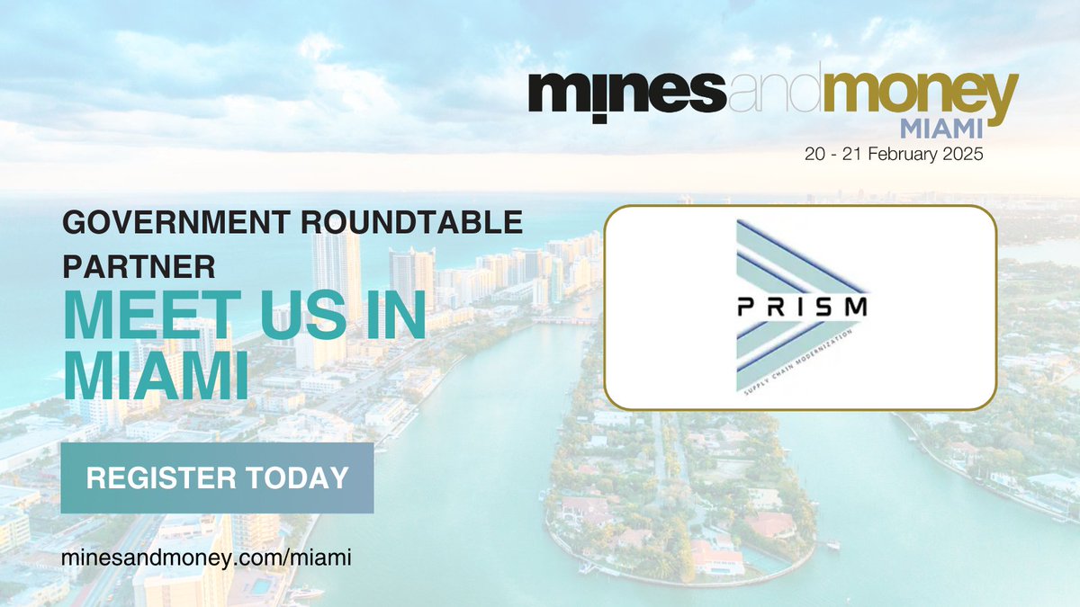 We’re excited to announce PRISM as a Government Roundtable Partner for Mines and Money Miami! 🎉

With a strong focus on supply chain security and resilience, PRISM’s P2P Strategies Global Supply Chain Task Force has been at the forefront of addressing one of the most pressing