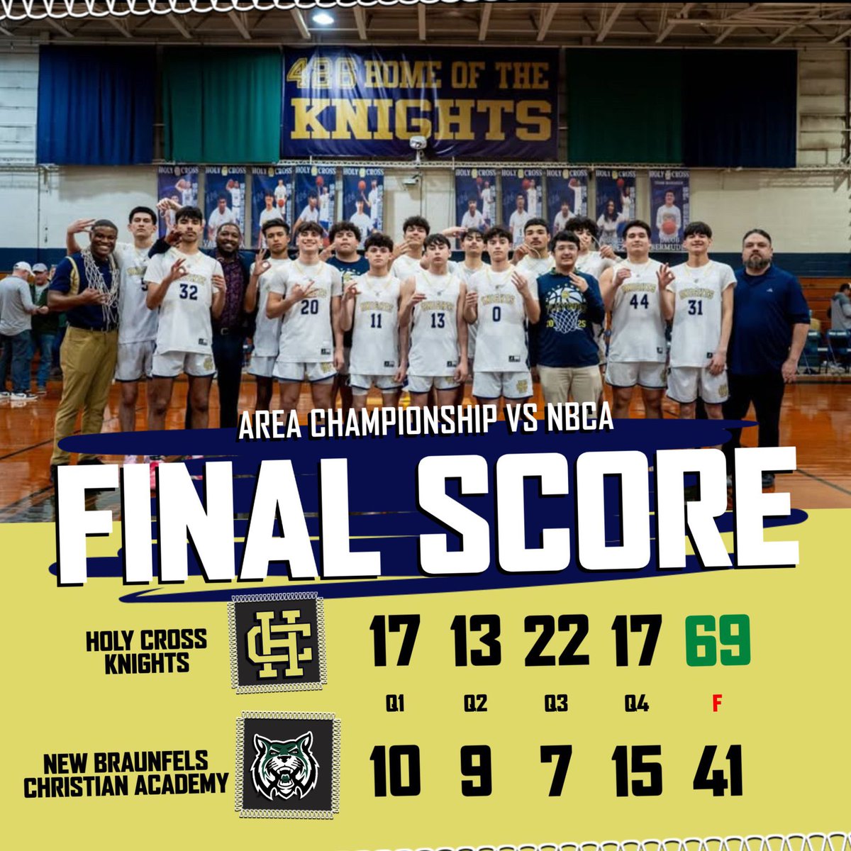 Holy Cross Knights Basketball (@hcbasketball426) on Twitter photo Your Knights get it done tonight, beating NBCA, 69-41! What a GREAT defensive effort that was put forth! Onto the next round! Let’s goooooo!!
<a href="/TXPSMedia/">Texas Private School Media</a> <a href="/TXPSbasketball/">Texas Private School Basketball</a> @TXPS_JacobB <a href="/TAPPSbasketball/">TAPPS Basketball</a> Your Knights get it done tonight, beating NBCA, 69-41! What a GREAT defensive effort that was put forth! Onto the next round! Let’s goooooo!!
<a href="/TXPSMedia/">Texas Private School Media</a> <a href="/TXPSbasketball/">Texas Private School Basketball</a> @TXPS_JacobB <a href="/TAPPSbasketball/">TAPPS Basketball</a>