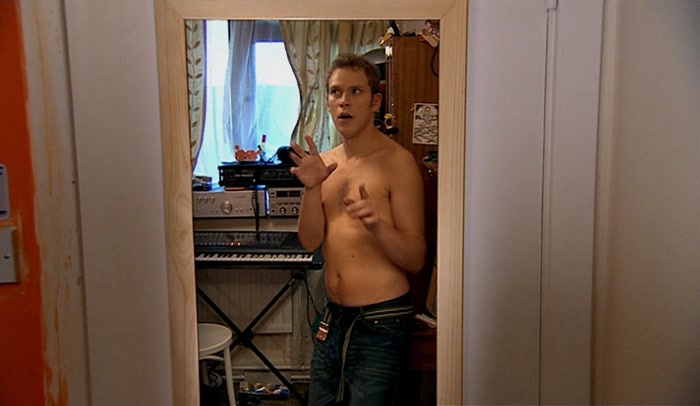PeepScript's tweet photo. Jez: (This is fucking wi​cked. I am almost definitely a musical genius). [Looks at himself in the mirror]. (Maybe a tattoo on my chest, but of my face. Yeah, double me! Feel it!) https://t.co/IUwW6O8PYH
