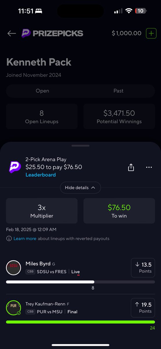 $900 today 😈🍀. Follow the discord, stay tuned for next giveaway, PICKS ARE FREE!!! #like #follow #fyp #sports #betting