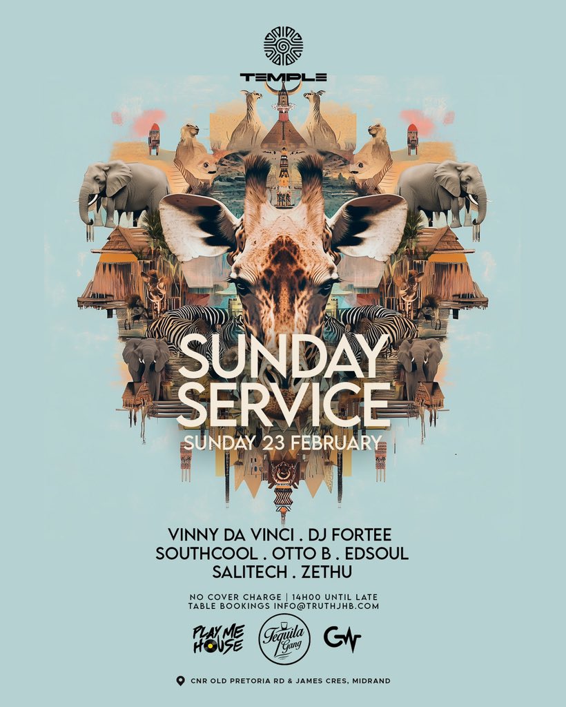 OttoB_'s tweet photo. S U N D A Y
⛳️ @templejhb aka @truthjhb 

#SundayChurchService Do JOIN us | Sunday 23 February 2025 14:00 start till 🕛 | DeepHouseMusic meets Afro| #WeLoveHouseMusic #InOurHouseWeAreEqual ✊🏿•| https://t.co/y4KR1q9goM