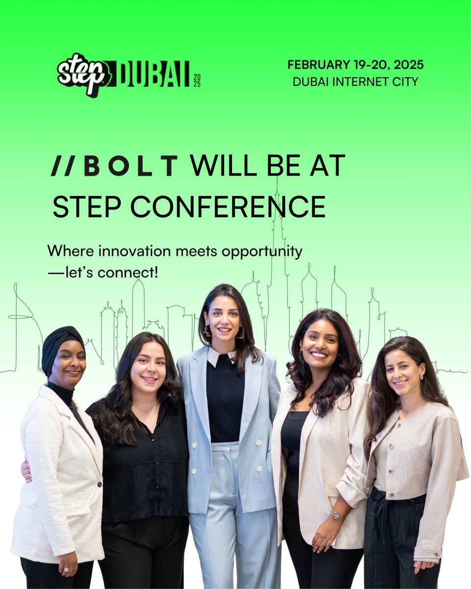 BoltConsultancy's tweet photo. Excited to connect, innovate, and explore the future of tech at @stepconference Dubai! 

Who else is attending? Let us know in the comments. 

See you there! 

#STEP2025 #TechInnovation #Networking #FutureOfTech #SeeYouAtSTEP https://t.co/YRWUItBXxu