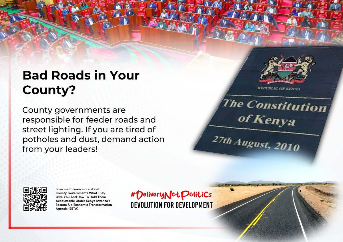 Sesyline_KE's tweet photo. Good roads drive growth. If potholes and dust define your county, demand action.
Infrastructure must be a priority.
Devolution For Development #DeliveryNotPolitics https://t.co/riFnfmf2Gi