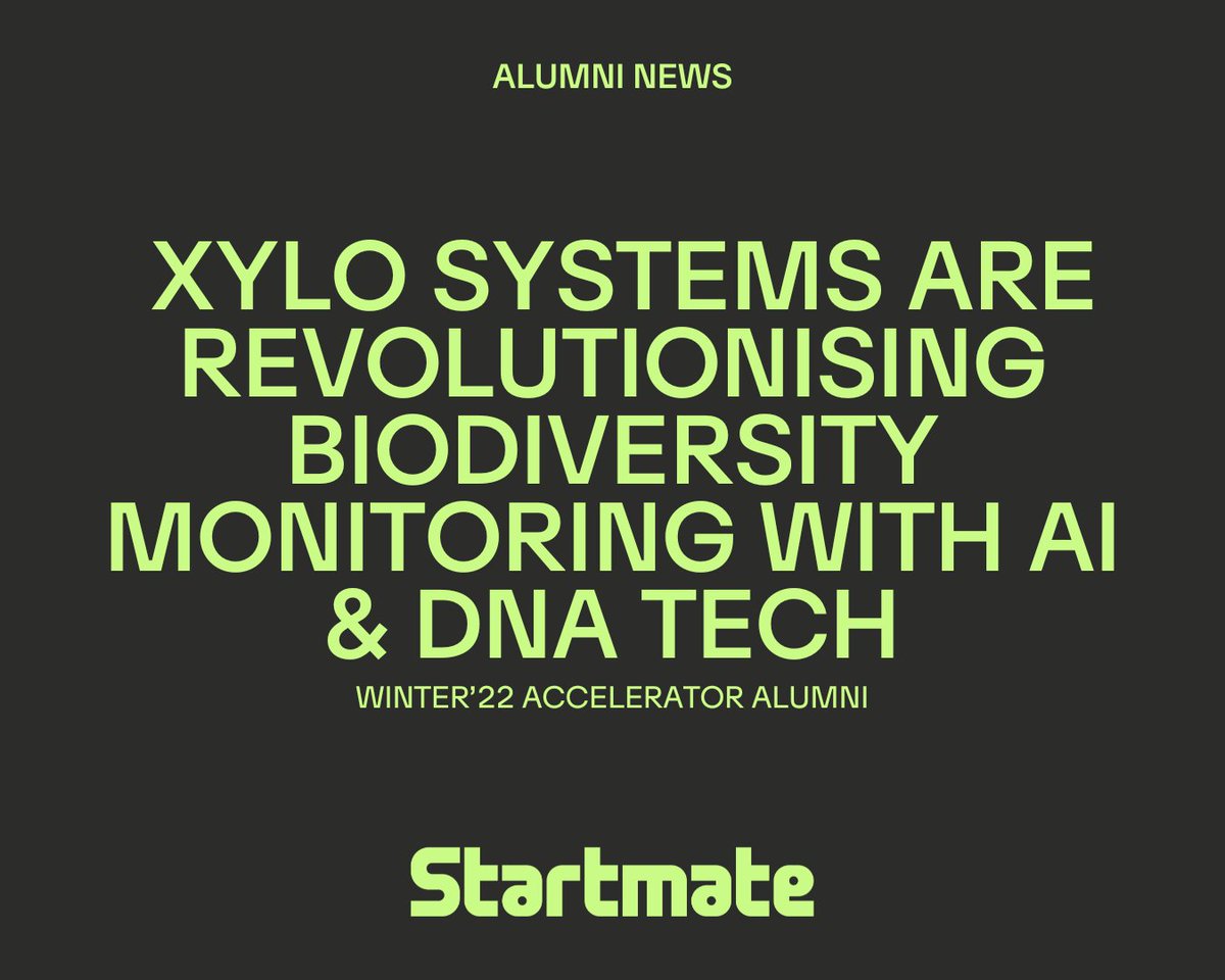 🧬🌿 <a href="/XyloSystemsAus/">Xylo Systems</a> are Revolutionising Biodiversity Monitoring with AI &amp; DNA Tech 

Congratulations to <a href="/XyloSystemsAus/">Xylo Systems</a>, W22 Accelerator alumni, on their recent partnership with <a href="/enviro_DNA/">EnviroDNA</a> to transform biodiversity monitoring using AI and DNA technology!