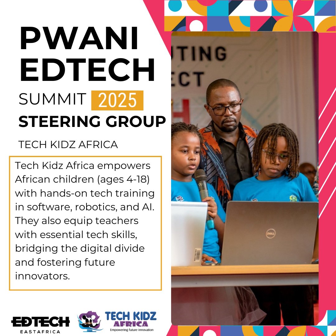 Edtech East Africa (@edtecheafrica) on Twitter photo Meet <a href="/techkidzafrica/">Tech Kidz Africa</a> shaping the future of tech education!
They’re training kids in coding, robotics & AI while equipping teachers with digital skills. Proud to have them in the Pwani EdTech Summit 2025 Steering Group! Stay tuned!
#PwaniEdTechSummit2025 #TechForKids Meet <a href="/techkidzafrica/">Tech Kidz Africa</a> shaping the future of tech education!
They’re training kids in coding, robotics & AI while equipping teachers with digital skills. Proud to have them in the Pwani EdTech Summit 2025 Steering Group! Stay tuned!
#PwaniEdTechSummit2025 #TechForKids