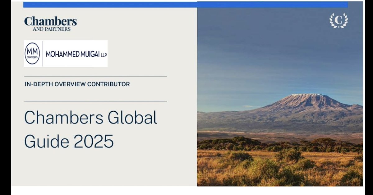 Mohammed Muigai LLP (@_mmchambers) on Twitter photo MM LLP is proud to be a contributor to the Chambers Global Overview 2025, Kenyan Chapter- An Introduction to Dispute Resolution: Arbitrators "Public Policy Consideration in Enforcement of Arbitral Awards in Kenya".
Read more here -chambers.com/content/item/6…
<a href="/ChambersGuides/">Chambers and Partners</a> MM LLP is proud to be a contributor to the Chambers Global Overview 2025, Kenyan Chapter- An Introduction to Dispute Resolution: Arbitrators "Public Policy Consideration in Enforcement of Arbitral Awards in Kenya".
Read more here -chambers.com/content/item/6…
<a href="/ChambersGuides/">Chambers and Partners</a>