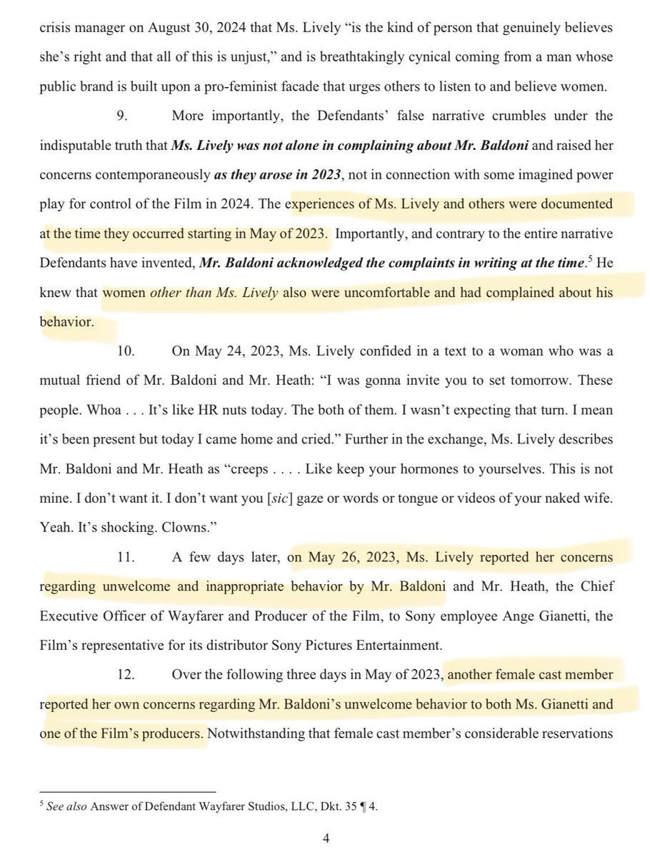 drugproblem's tweet image. Blake Lively’s amended complaint reveals that 3 ADDITIONAL WOMEN filed HR complaints against Justin Baldoni for misconduct on set of ‘It Ends with Us’, dating as far back as May 2023 — long before he claimed Blake tried to take over his movie.