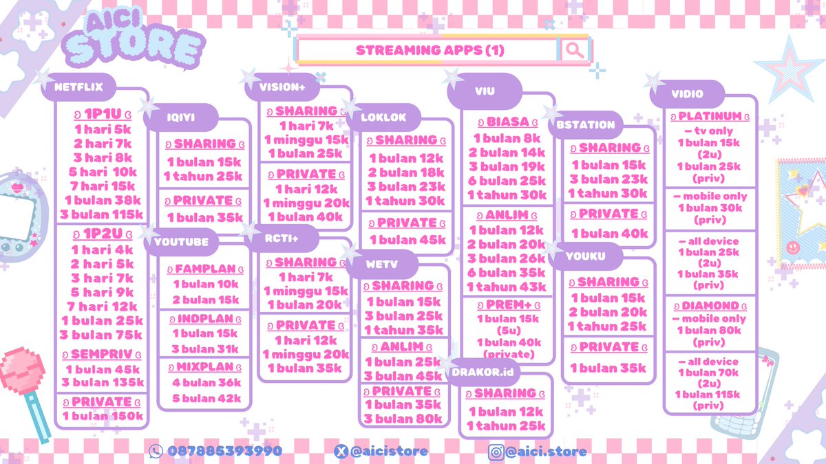 hepiayaa's tweet photo. @premsidie 😻💭 aku jual bisa langsung copas ga sampe 5 menit😋 — ★! 

𖥻 full garansi, 💯% trusted 
𖥻 qris , bca , all-ewallet , seabank
𖥻 netflix bisa req profil pin

☎️ : https://t.co/FLcJ4lAWh7
https://t.co/jqo2NgjuZz