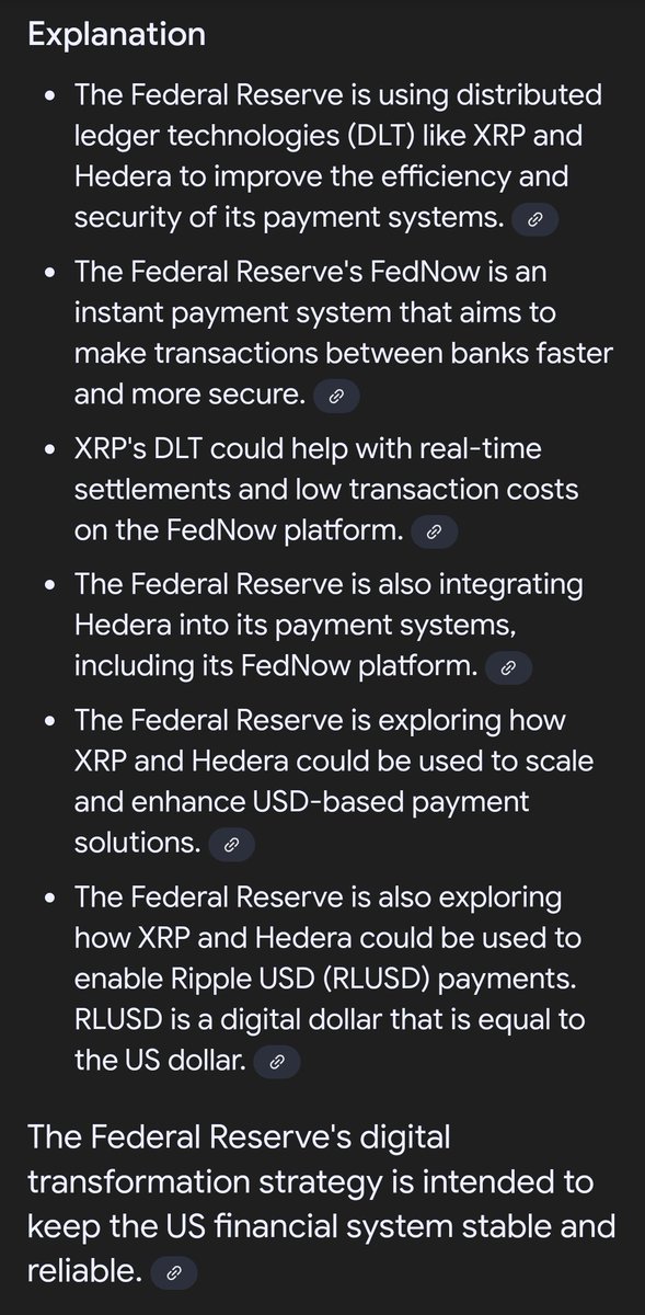 justaguyonx11's tweet photo. 😱HOLY SH!T‼️ it's TRUE🔥🔥

The Federal Reserve is looking into using $XRP for its digital transformation strategy and $hbar #XRPArmy #CRYPTO https://t.co/ZgzltsXdct