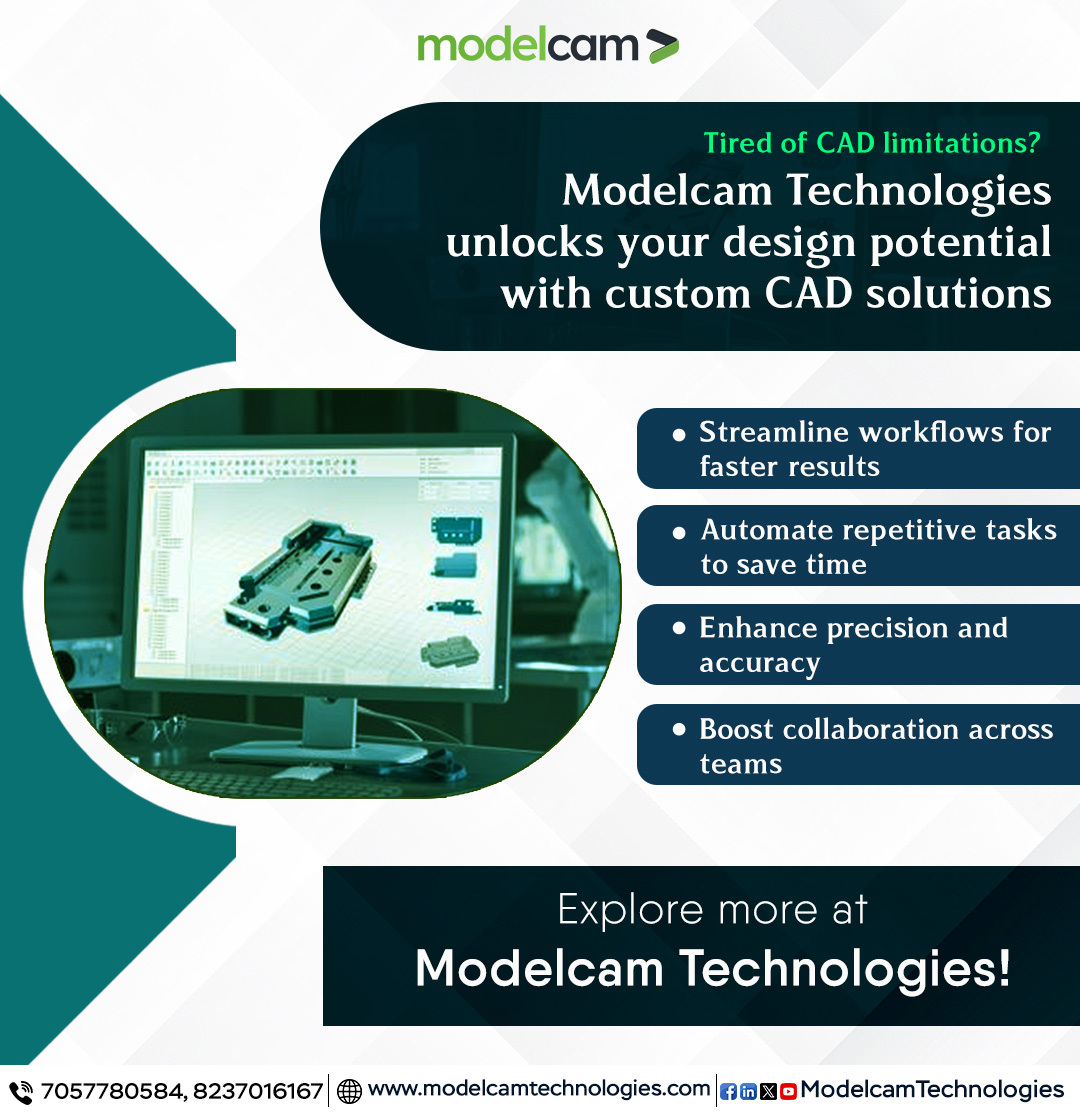 Modelcam's tweet image. #CADCustomization streamlines design projects by automating tasks, improving precision &amp;amp; accelerating workflows. Boost efficiency &amp;amp; collaboration with tailored CAD tools. Stay ahead with #ModelcamTechnologies!

👉 Know more: tinyurl.com/mthw2p3f

#CADSoftware #MechanicalDesign