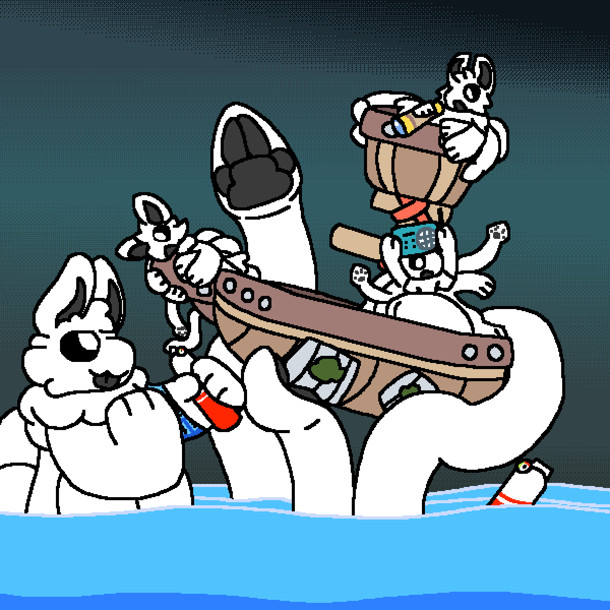 Clkiscool's tweet image. Well they *did* say "all" aboard, how's Pats supposed to fit?? (Based on @STK1065451 's render) :3 
#changed #changedgame #changedart #squog #squiddog #furryartwork #furry #artwork