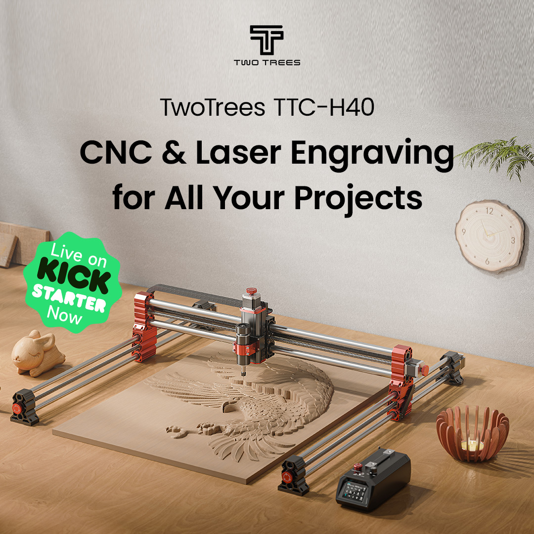 TwoTrees3d_'s tweet image. 🎉 TTC-H40 CNC LIVE on Kickstarter Now! 🎉
Grab Yours Now👇👇
kickstarter.com/projects/twotr…

#TTCH40 #CNCRouter #KickstarterLive #ExclusiveDeal #CarouselToolKit #InnovationUnleashed #BackNow