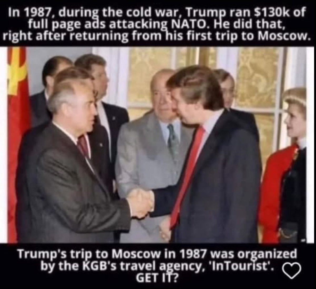 pierrem56726646's tweet image. Il a été identifié comme asset par le KGB dès 1988 qui l’a aidé a bâtir sa fortune par des achats surévalués d’étages de la Trump Tower entre autres et qui l’a fait élire en 2016 et 2024
