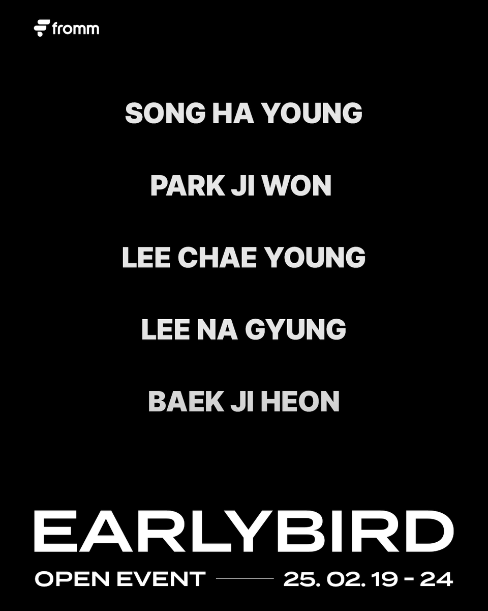 [💌]
𝐟𝐫𝐨𝐦𝐦 𝐄𝐀𝐑𝐋𝐘 𝐁𝐈𝐑𝐃 𝐎𝐏𝐄𝐍 𝐄𝐕𝐄𝐍𝐓
Get to meet your artist FIRST with the Early Bird Event💗

🔗 bit.ly/3D0jL77
* This benefit is only available through this link

✔️ Early bird buyers get up to 3 photo cards
✔️ A special Fromm chatroom for Early