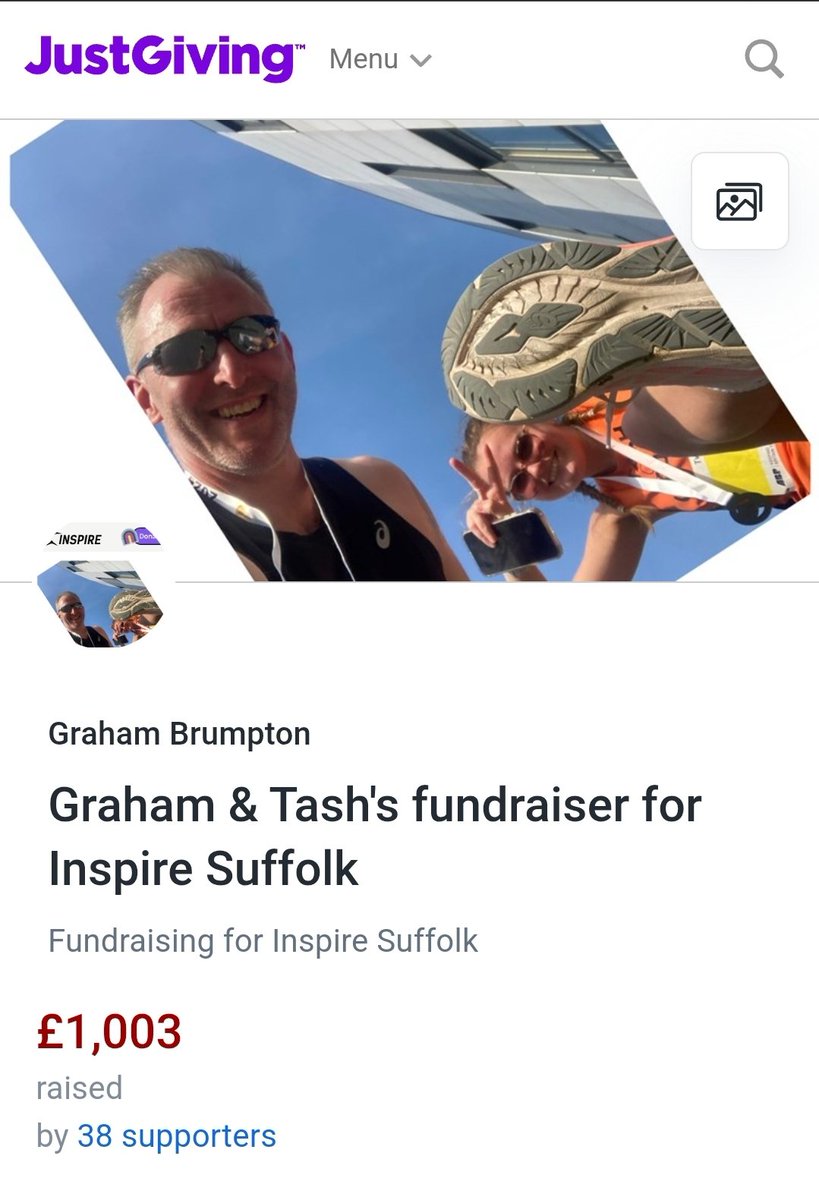 💥 Boom 💥 we've just hit the 1k mark on our fundraising page for @InspireSuffolk. Thank you to all who have generously donated so far 🙏🏻