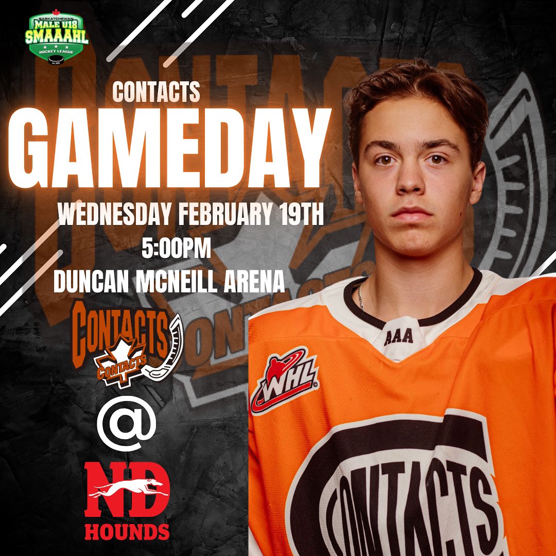 saskcontacts's tweet photo. Game ✌️ of our back to back series 🆚 The Hounds takes place later this afternoon.  Puck drop at Duncan McNeill Arena, 5pm.  Let’s go C’s! 

#saskatooncontacts #contactshockey #gameday https://t.co/Xqr3RGbane