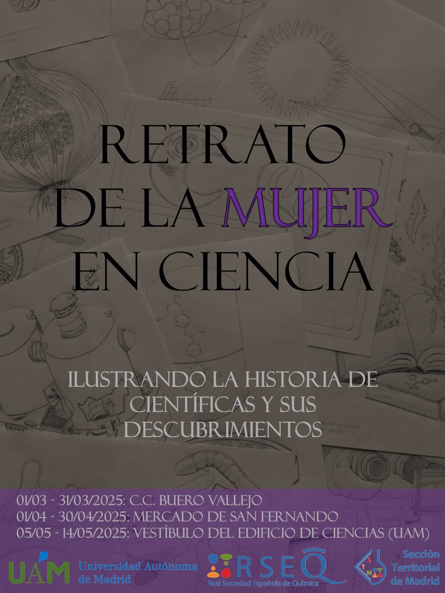 📢No hay que perderse la exposición Retrato de la Mujer en la Ciencia de <a href="/mateo_henar/">Henar Mateo</a> 

Dibujos en tinta sobre papel de algunos de los descubrimientos científicos más importantes realizados por mujeres

<a href="/UAM_Madrid/">UAM Autónoma Madrid</a> <a href="/RSEQUIMICA/">RSEQ</a> <a href="/RSEQ_STMadrid/">RSEQ-STMadrid</a> 
#MoBioChem