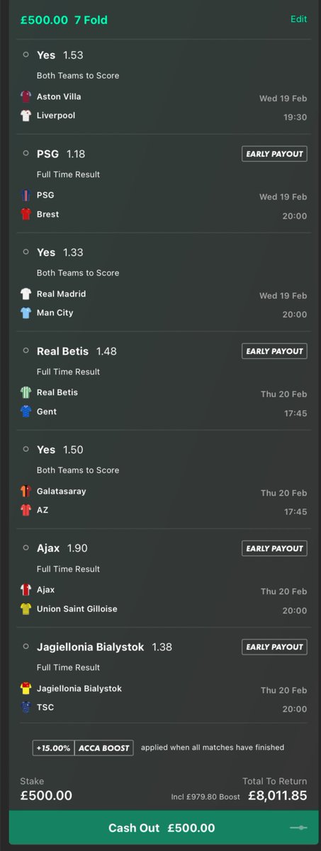 Lemzyy_'s tweet image. WEDNESDAY/THURSDAY ACCA ⚽️ 

£25 RETURNS £400 🤑

ODDS: 14.06 📊

IF THIS WINS I’LL GIVEAWAY £1,000 TO ONE PERSON WHO LIKES ❤️ THIS!

(JOIN my Tele channel in the replies for BONUS FREE BETS &amp;amp; GIVEAWAYS ⬇️)