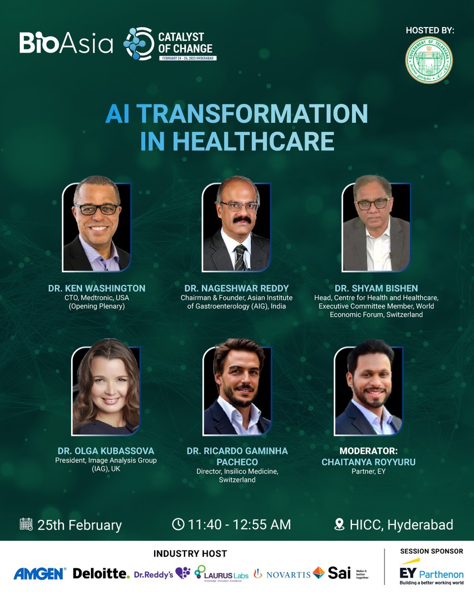 How is AI revolutionising the entire pharma value chain—from R&amp;D to commercialisation? Join our power-packed panel as they explore AI’s impact on drug discovery, supply chains, manufacturing, quality, and operations.

 bioasia.in/2025/

<a href="/ShakthiNagappan/">Shakthi Nagappan</a> <a href="/TGLifesciences/">Telangana Life Sciences</a>