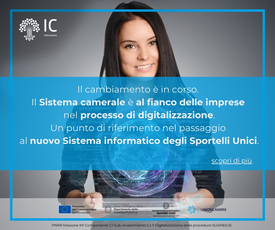Il 𝗦𝗶𝘀𝘁𝗲𝗺𝗮 𝗜𝗻𝗳𝗼𝗿𝗺𝗮𝘁𝗶𝗰𝗼 𝗱𝗲𝗴𝗹𝗶 𝗦𝗽𝗼𝗿𝘁𝗲𝗹𝗹𝗶 𝗨𝗻𝗶𝗰𝗶 (𝗦𝗦𝗨) semplifica la gestione delle pratiche SUAP garantendo interoperabilità e sicurezza tra PA e imprese
Maggiori info➡️impresainungiorno.gov.it/web/l-impresa-…

#impresainungiorno #sistemacamerale <a href="/unioncamere/">Unioncamere</a>