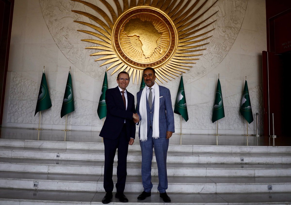A strong <a href="/_AfricanUnion/">African Union</a> means a more prosperous world. 

Norway is committed to strengthening our partnership with the AU, working together on shared priorities—peace, democracy, and stability across the continent.

Thank you for hosting me today, <a href="/FSijilmassi/">Fathallah Sijilmassi</a> 🌍