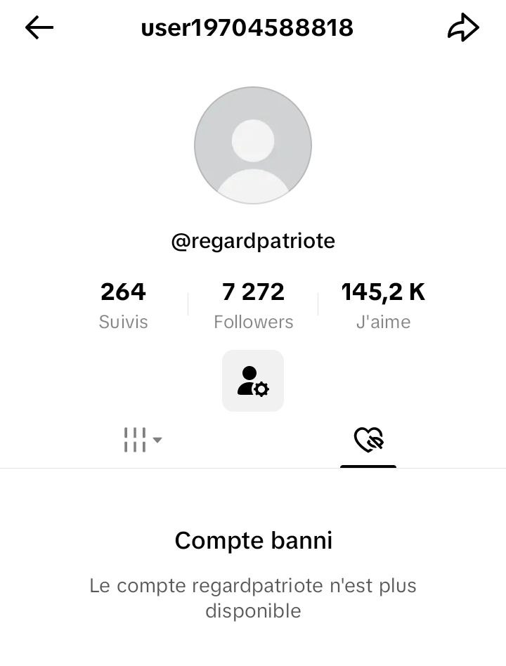RegardPatriote's tweet image. Mon compte Tiktok a été supprimé avec + de 7000 fw et des vues à 450k ! Mes publications ne sont pas conformes ... blablabla... selon l&apos;idéologie des admins de #TiktokFrance ! une vraie #dictature de la pensée !
Vous nous empêcherez pas de nous exprimer,   #libertéexpression