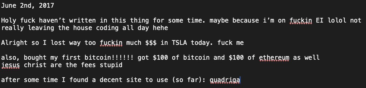 chundygunderson's tweet image. hahaha i found this old post from my journal.

IT'S NOT A DIARY I SWEAR #Bitcoin #quadriga