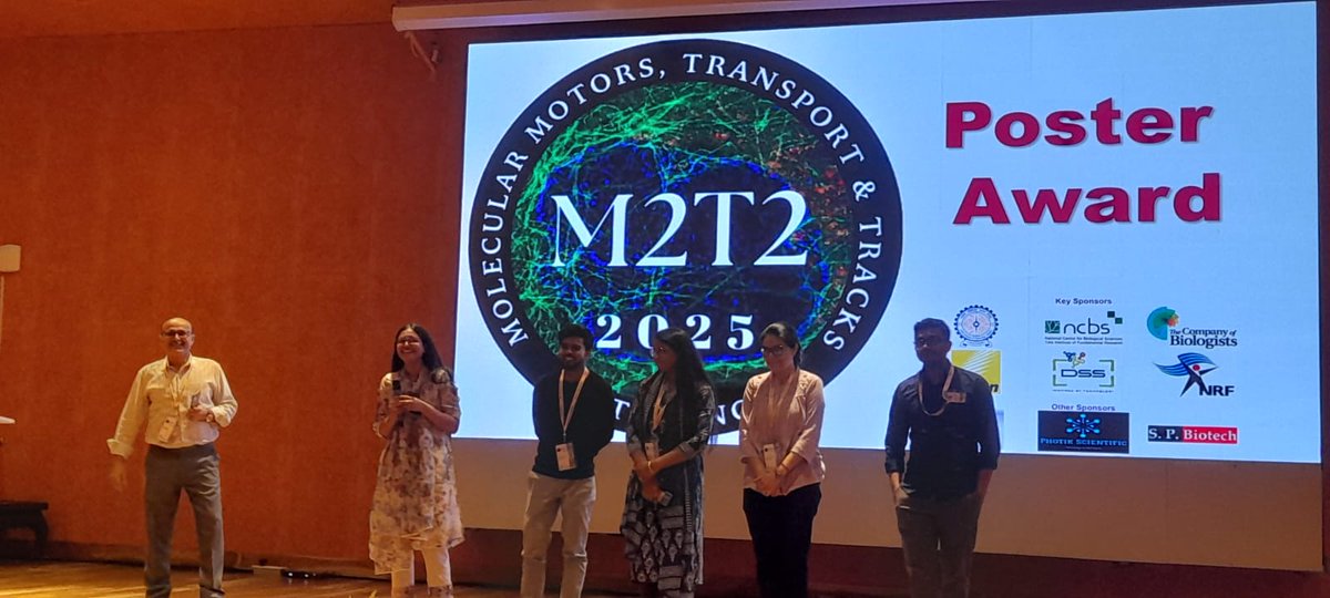 Sandhya Koushika (@wormlockholmes) on Twitter photo Poster awards #M2T22025
Vignesh O, <a href="/Sachin_mitosis/">Sachin Kotak</a> lab <a href="/iiscbangalore/">IISc Bangalore</a>
Sudnada Sharma, <a href="/GhoshRoyLab/">GhoshRoyLab</a> <a href="/DBT_NBRC/">BRIC-NBRC</a>
Nameeta Chaudhary, <a href="/PS_lab/">Priyanka Singh</a> <a href="/iitjodhpur/">Indian Institute of Technology Jodhpur</a>
Brindaban Maji, <a href="/ArnabGuptaIISER/">Arnab Gupta</a> lab <a href="/iiserkol/">IISER Kolkata</a>
Ashmita Kumari, <a href="/c_swadhin/">Swadhin C Jana</a> lab <a href="/NCBS_Bangalore/">National Centre for Biological Sciences</a>
Congratulations Poster awards #M2T22025
Vignesh O, <a href="/Sachin_mitosis/">Sachin Kotak</a> lab <a href="/iiscbangalore/">IISc Bangalore</a>
Sudnada Sharma, <a href="/GhoshRoyLab/">GhoshRoyLab</a> <a href="/DBT_NBRC/">BRIC-NBRC</a>
Nameeta Chaudhary, <a href="/PS_lab/">Priyanka Singh</a> <a href="/iitjodhpur/">Indian Institute of Technology Jodhpur</a>
Brindaban Maji, <a href="/ArnabGuptaIISER/">Arnab Gupta</a> lab <a href="/iiserkol/">IISER Kolkata</a>
Ashmita Kumari, <a href="/c_swadhin/">Swadhin C Jana</a> lab <a href="/NCBS_Bangalore/">National Centre for Biological Sciences</a>
Congratulations