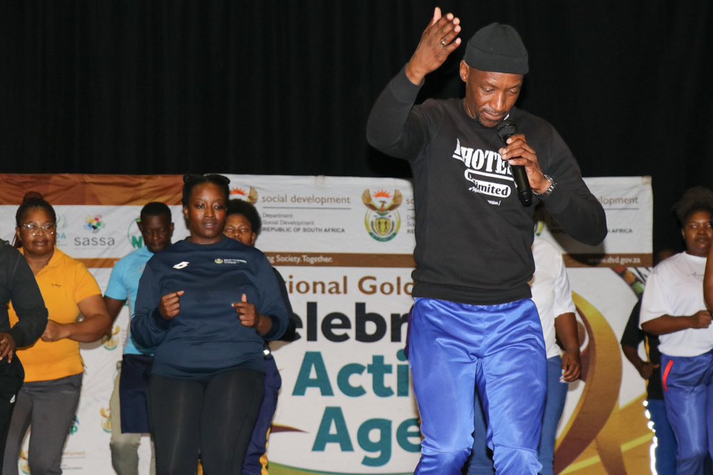 gpgSocDev's tweet photo. #Day2 of the #NationalGoldenGames2025 .
Technical staff are in an aerobics session to gear up for a todaysโs #ActiveAgeing Programme at #NorthWest @NorthWestZA
#60plusmatters #365daysofactiveageing #kugugaothandayo https://t.co/QfeXlh2yvj
