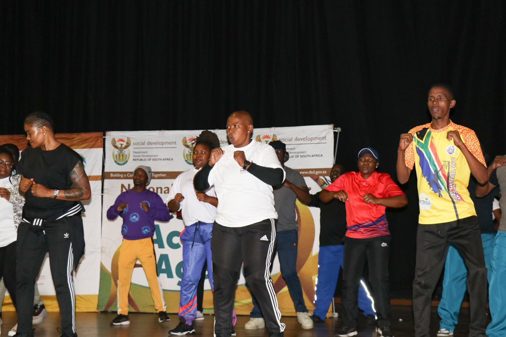 gpgSocDev's tweet photo. #Day2 of the #NationalGoldenGames2025 .
Technical staff are in an aerobics session to gear up for a todaysโs #ActiveAgeing Programme at #NorthWest @NorthWestZA
#60plusmatters #365daysofactiveageing #kugugaothandayo https://t.co/QfeXlh2yvj