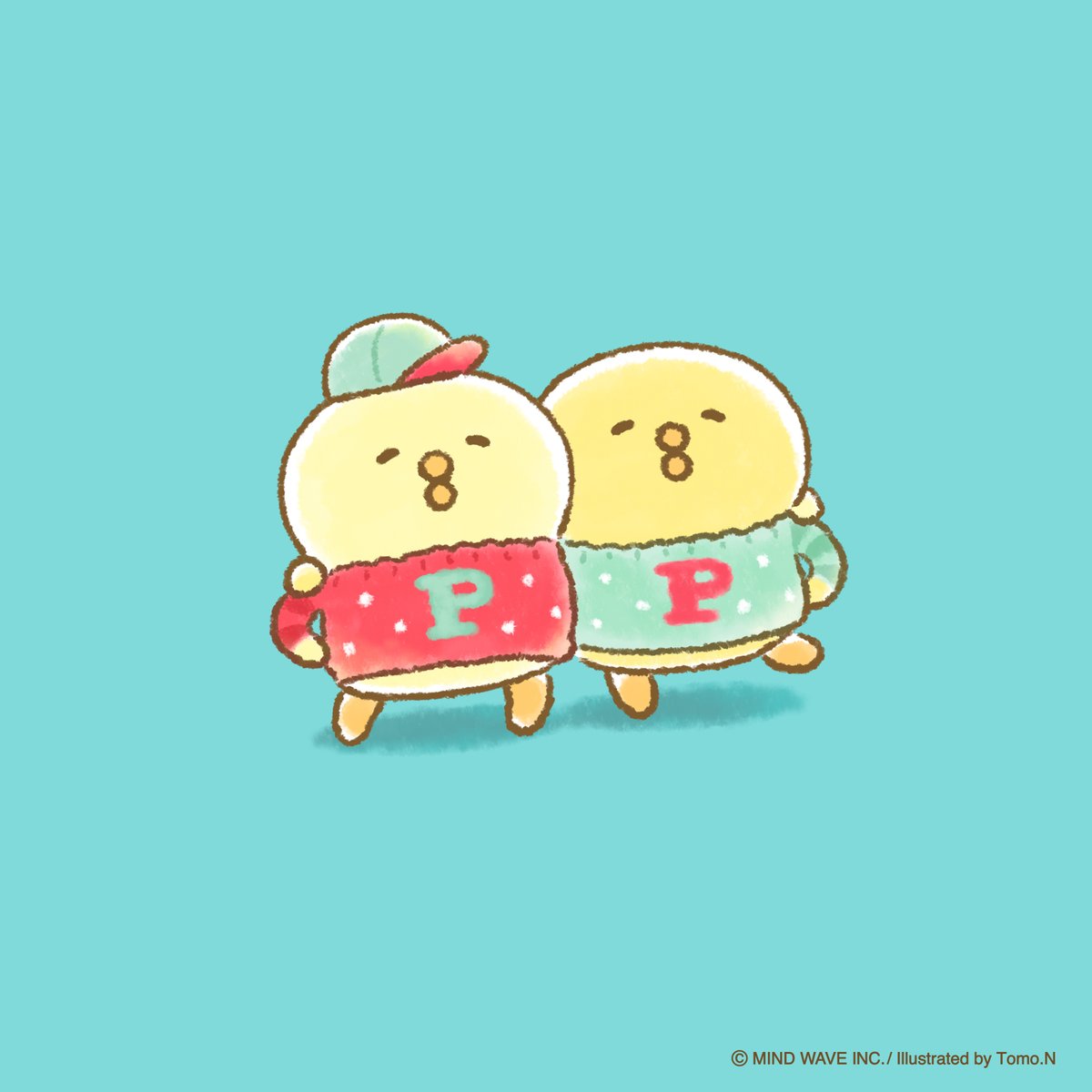 ご自慢のセーター、イニシャル入りだよ！いいでしょ！ #ぴよこ豆