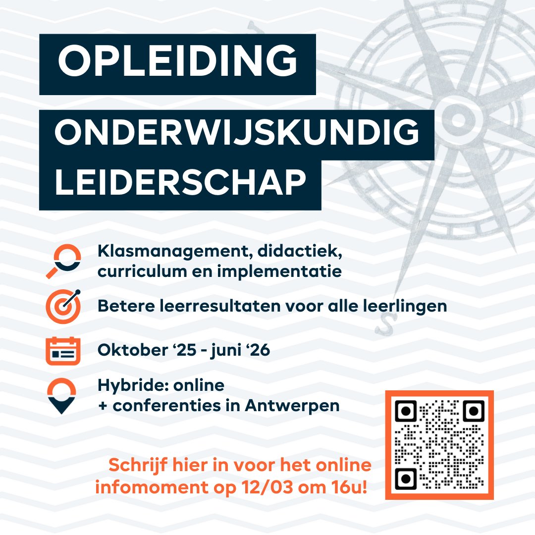 EvaMaesen's tweet photo. Al > 100 inschrijvingen voor ons infomoment over de opleiding onderwijskundig leiderschap!
Vanaf volgend schooljaar kan u/het beleidsvoerend team van uw school bij ons expertisecentrum een uitgebreide opleiding volgen. Superfijn dat ik hieraan mag meewerken! Doe jij ook mee? /1 https://t.co/5x6LrQDANp