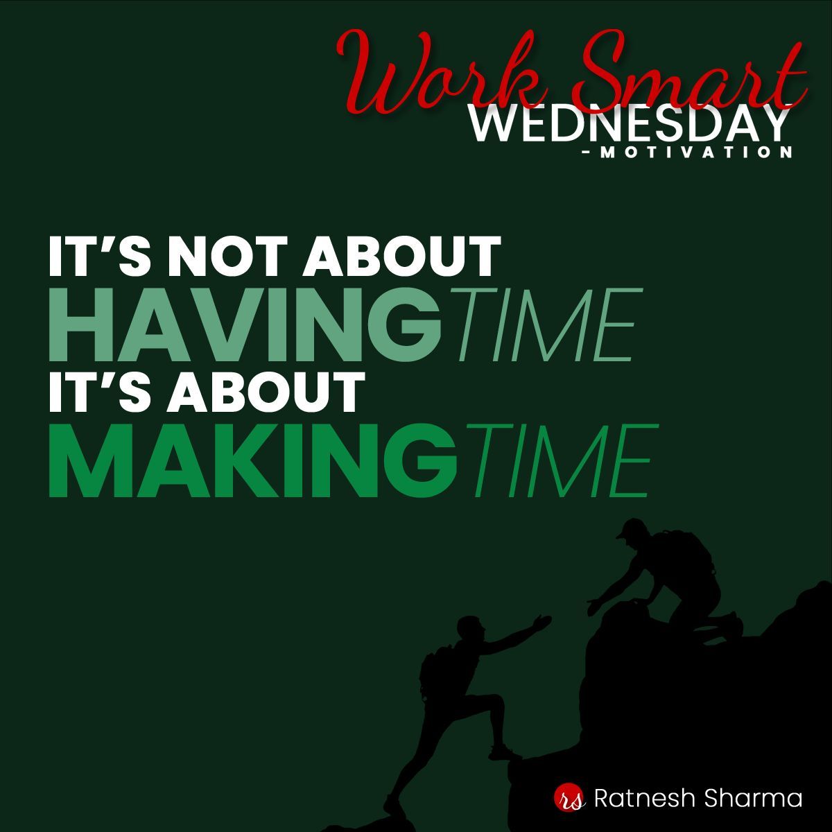 ratneshrsharma's tweet image. Manage your time, don’t let it manage you!
𝗪𝗼𝗿𝗸 𝘀𝗺𝗮𝗿𝘁, 𝗻𝗼𝘁 𝗵𝗮𝗿𝗱. 💡

#WorkSmartWednesday #ProductivityHacks #TimeManagement #DevLife #MindsetMatters #StayFocused