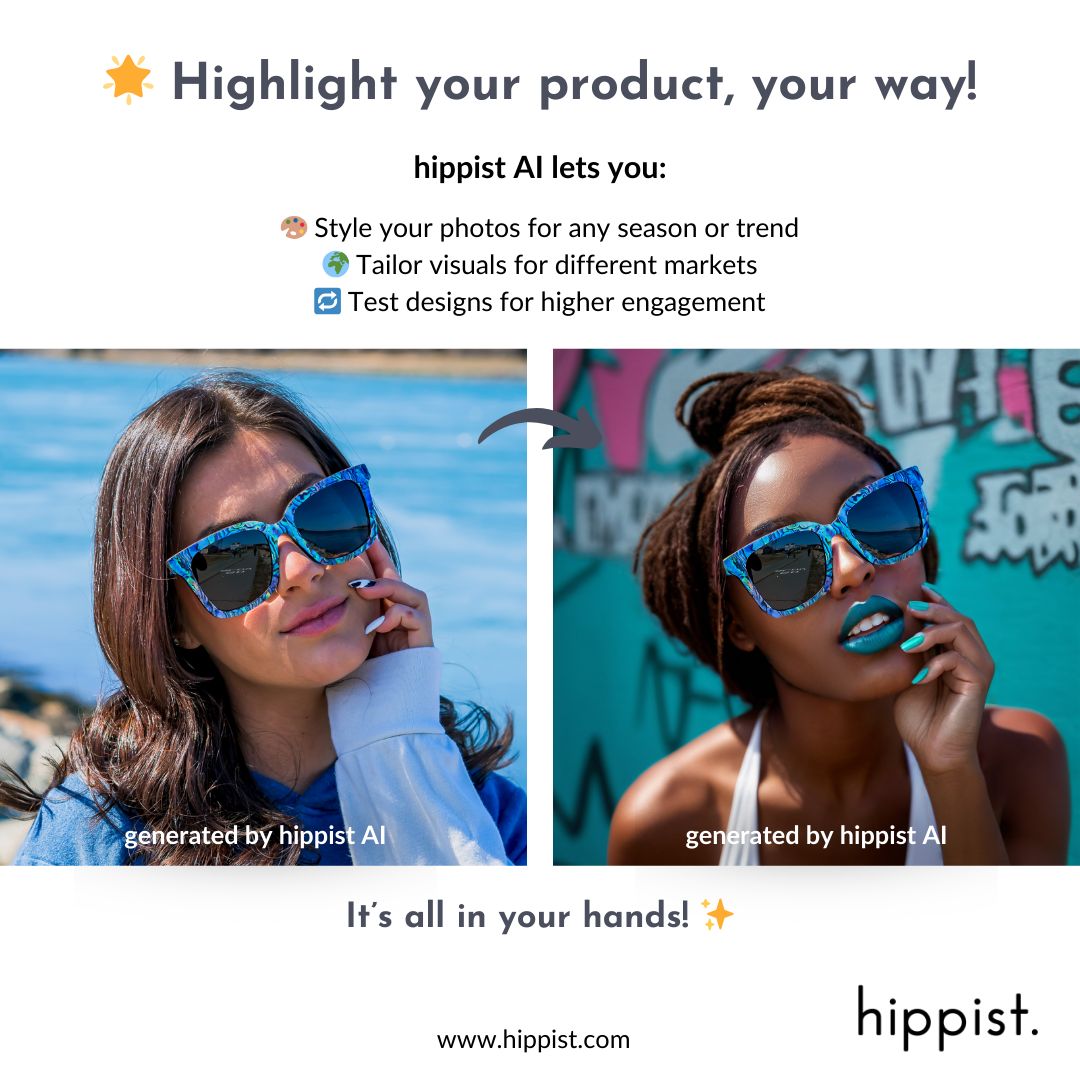 hippistAI's tweet image. 🌟 Highlight your product, your way!

hippist AI lets you:
🎨 Style your photos for any season or trend
🌍 Tailor visuals for different markets
🔁 Test designs for higher engagement
It’s all in your hands! ✨

#AIForEcommerce #hippistAI