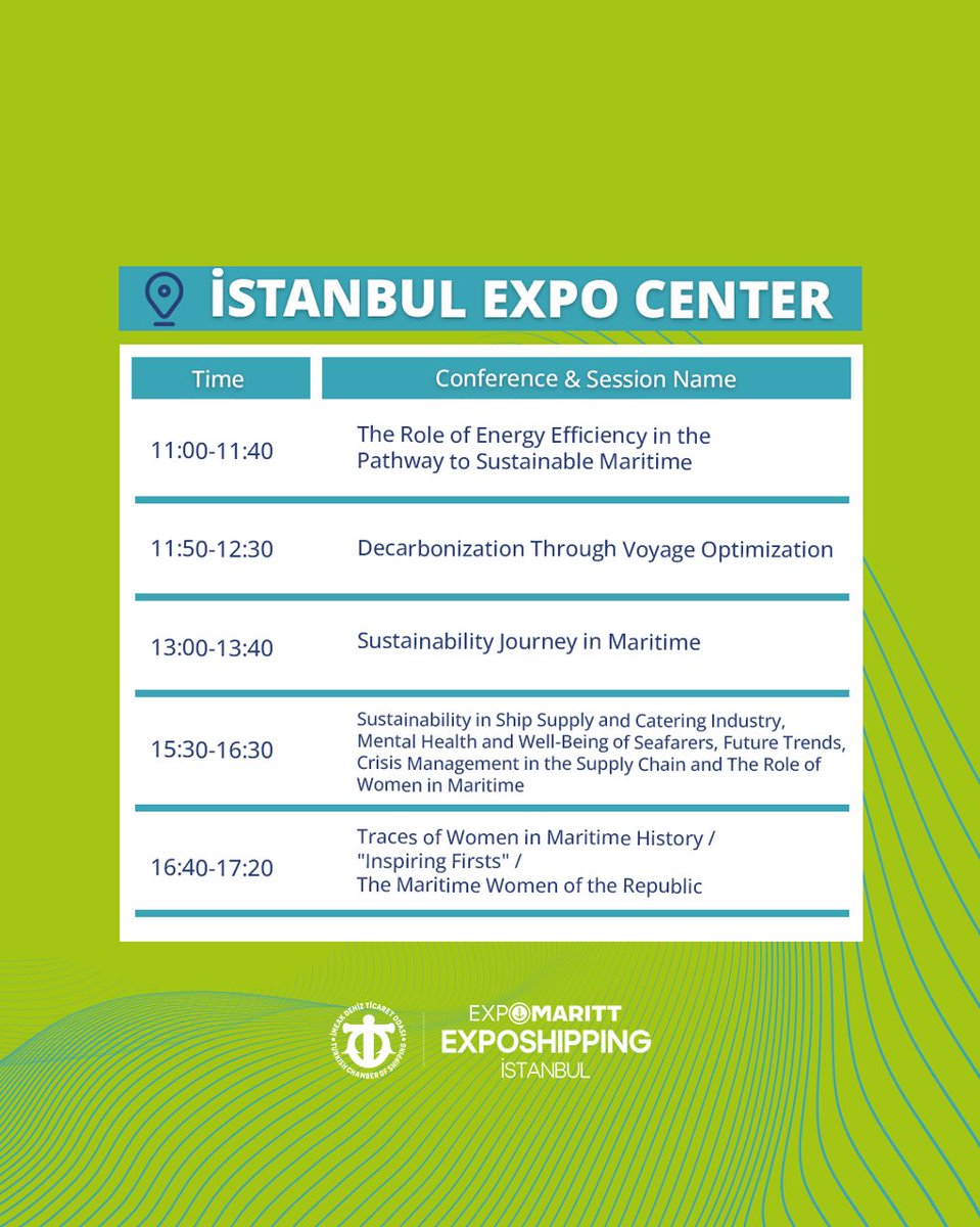 A journey into the future of the maritime industry with Expomaritt Exposhipping İstanbul Conference! 🌊

📍 İstanbul Expo Center, Hall 5 Conference Area
🗓️ 19 February 2025
⏰ 11:00-17:20