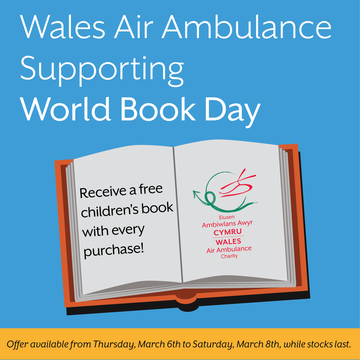 air_ambulance's tweet photo. 📕 We are celebrating World Book Day by giving a free children’s book with every purchase in our shops.

This offer is available from Thursday March 6 until March 8, while stocks last. https://t.co/2ZAqJQduTx