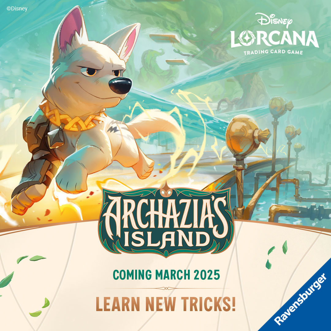 Welcome to Archazia's Island, where friendly pets abound! Beyond the cast of cuddly critters, lies an ancient secret just waiting to be discovered...
pre-order today! #disneylorcana #archaziasisland

🔗ow.ly/CUPE50V1Tz6