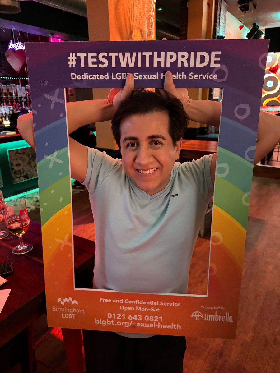 birminghamlgbt's tweet photo. Our sexual health team were around the local venues in Birmingham last Thursday, chatting about the services we provide and promoting National Testing Week @thtorguk 🏳️🌈🏳️⚧️
#TESTWITHPRIDE Supported by @umbrellahealth
@healthybrum @southsidedist https://t.co/Z2rQU23ZGy