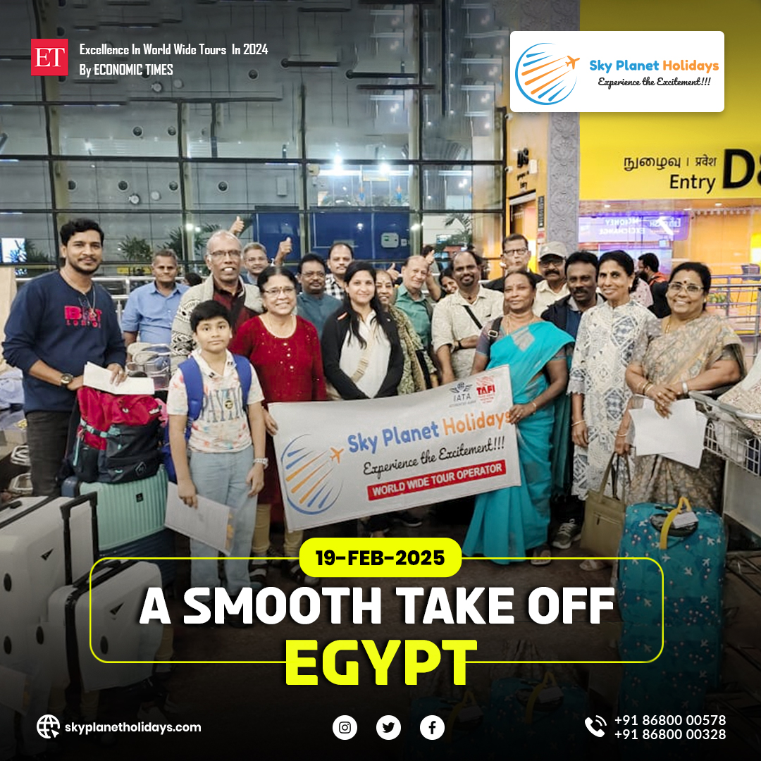 sky_holi's tweet image. 🌍✈️ A Smooth Takeoff to Egypt! 🇪🇬✨ Our excited travelers are all set to explore the land of Pharaohs with Sky Planet Holidays! 🏛️🐪🌟
#DeltaCrash #delhicmoathceremony #stopcrying #RishabShetty
