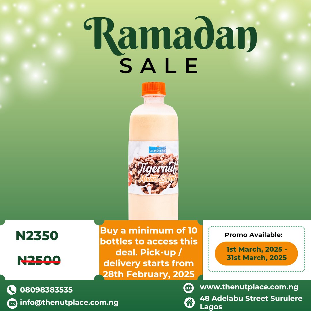 We are taking pre-orders for Ramadan. Order through our flier, DM or IG. See flyer below.

#snapchatleak
#Nigeria #kene #LagosNigeria