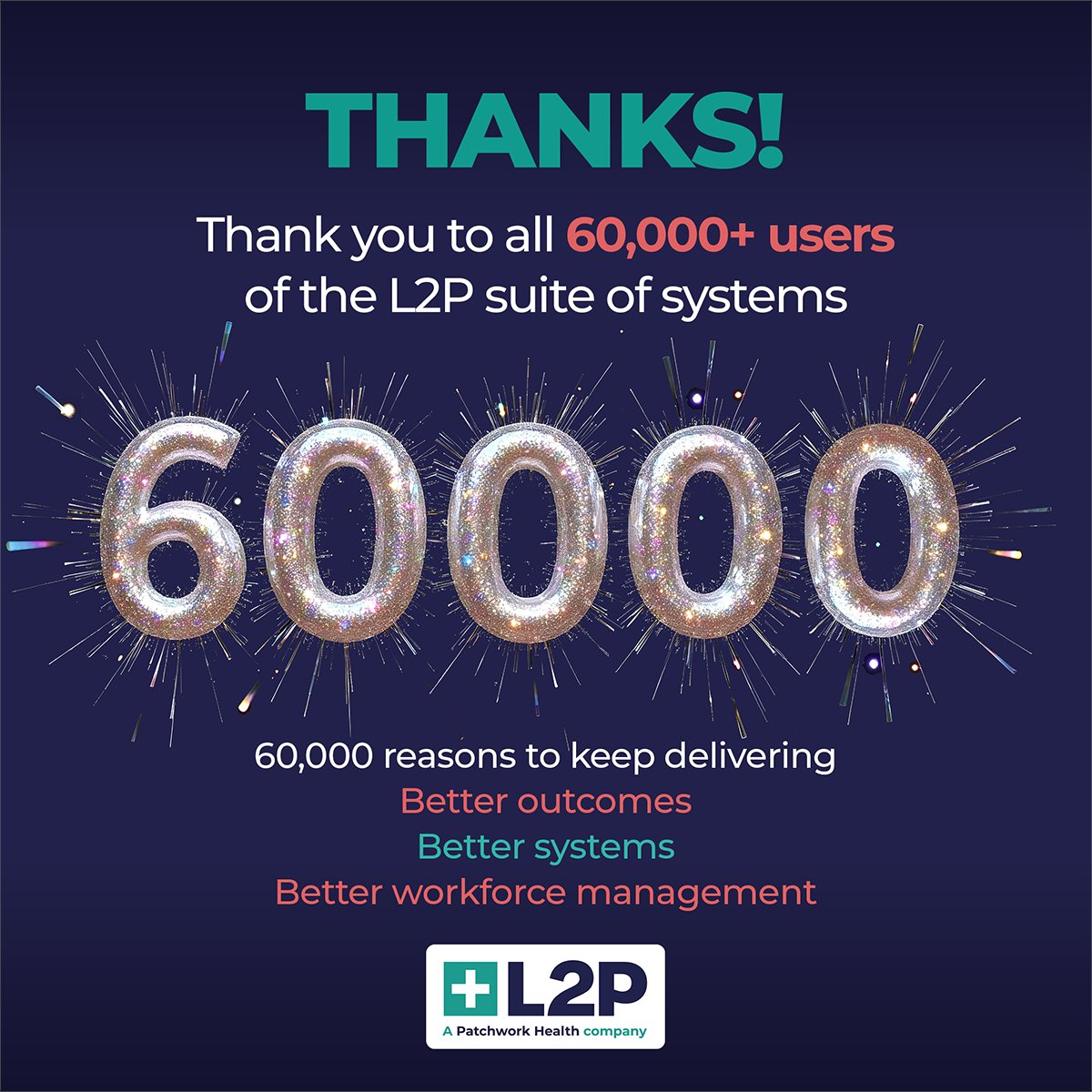 A very special thank you to all 60,000 Users of the L2P Enterprise Ltd. Platform.
Did you know we are also providing direct support to all 60,000 of our users rapidly? Testament to our commitment to your success
Let us upgrade you to better outcomes faster today