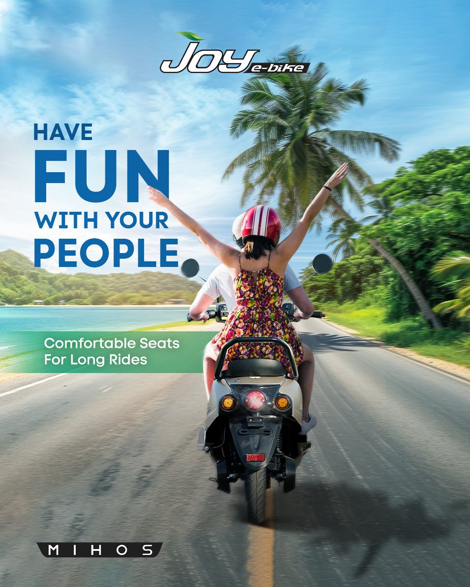 Long rides should be joyful, not uncomfortable! Ride with ease thanks to our wide seats and ergonomic design. Book your Joy today!
.
.
.
#joyebike 
joyebike| electric vehicle | electric bikes | mihos | long range electric bikes