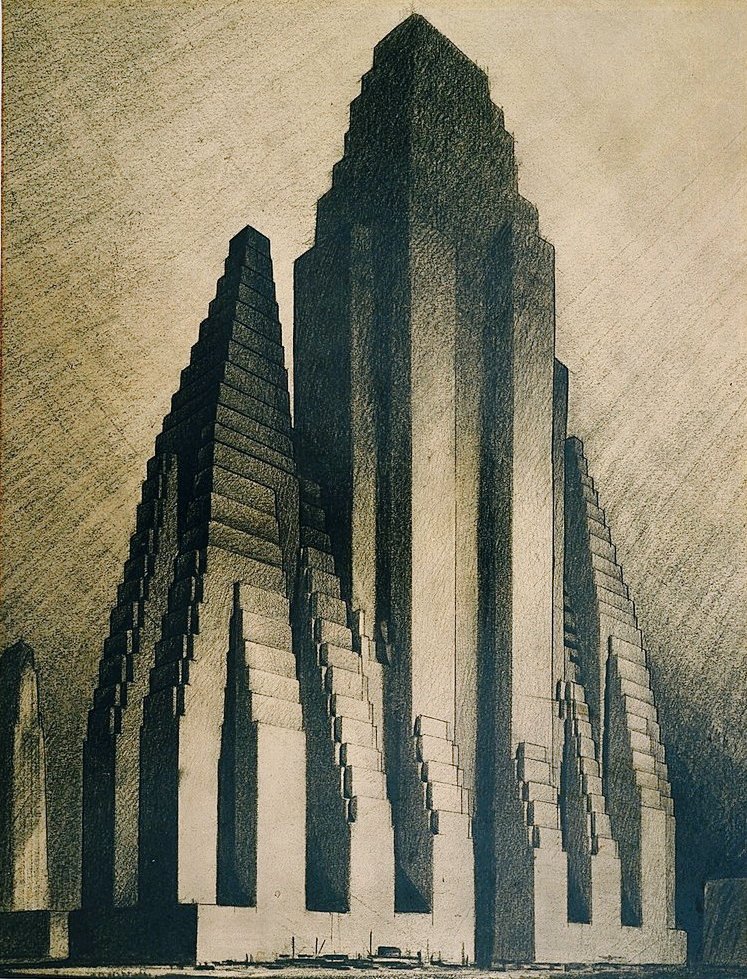 FedeItaliano76's tweet photo. The sense of scale of Hugh Ferriss (1889–1962) https://t.co/d7gg4tuK5e