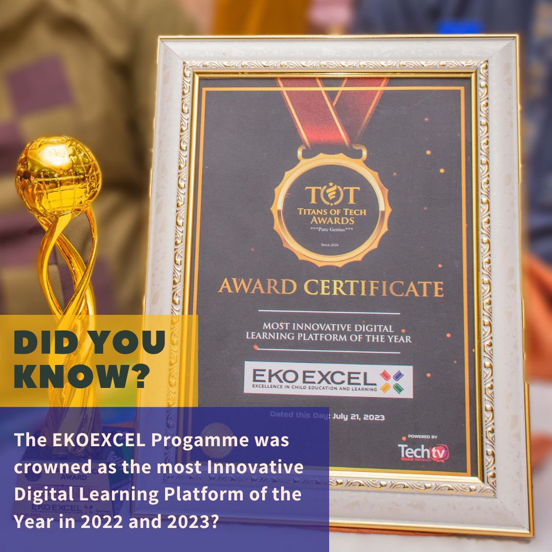 EKOEXCEL_NG's tweet image. #Throwback to when EKOEXCEL was awarded Most Innovative Digital Learning Platform of the Year 🎉

The recognition highlighted EKOEXCEL’s role in retraining 13,000+ teachers, transitioning classrooms to digital learning.  

🔗 ekoexcel.ng

#EKOEXCEL #TBT #EdTech