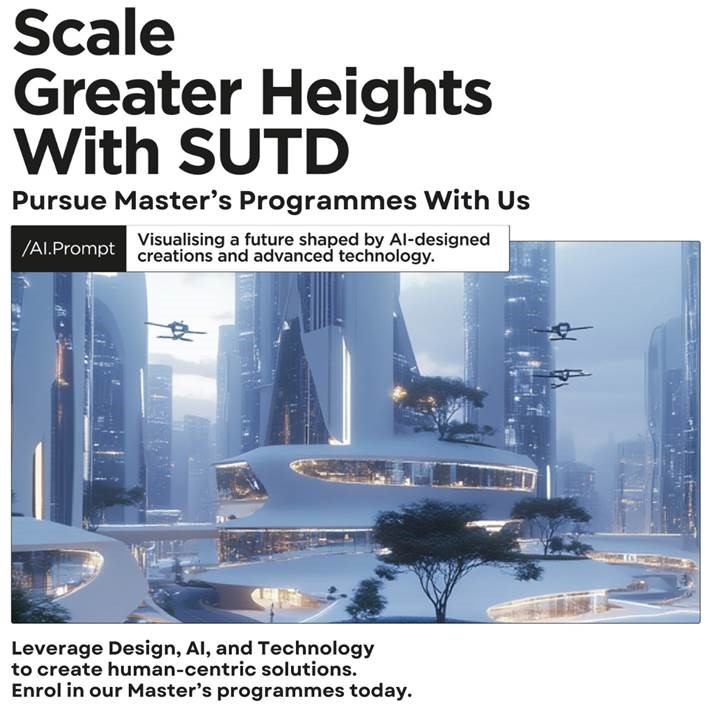 sutdsg's tweet image. SUTD offers a range of cutting-edge master’s programmes designed to equip you with the skills to lead in today’s evolving industries.

📢 Applications are now open!

🔗 Learn more:
sutd.edu.sg/admissions/gra…

#SUTD #SUTDDesignAI #SUTDInnovation #SUTDMasters #FutureReady