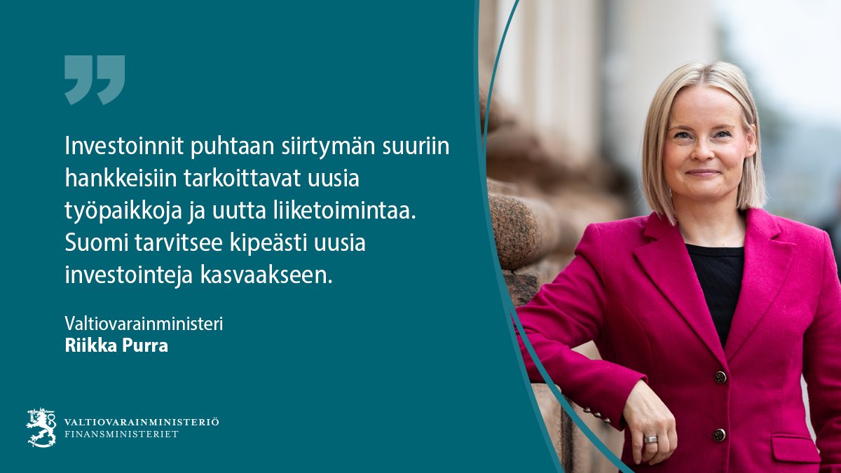 Euroopan komissio hyväksyi Suomen verohyvityksen suurille puhtaan siirtymän investoinneille.

Suomi tukee uudistuksella merkittäviä investointihankkeita, jotta teollisuus siirtyy nopeammin kohti ilmastoneutraaliutta.

Tiedote: vm.fi/-/eu-hyvaksyi-…

#Verotus | <a href="/ir_rkp/">Riikka Purra</a>