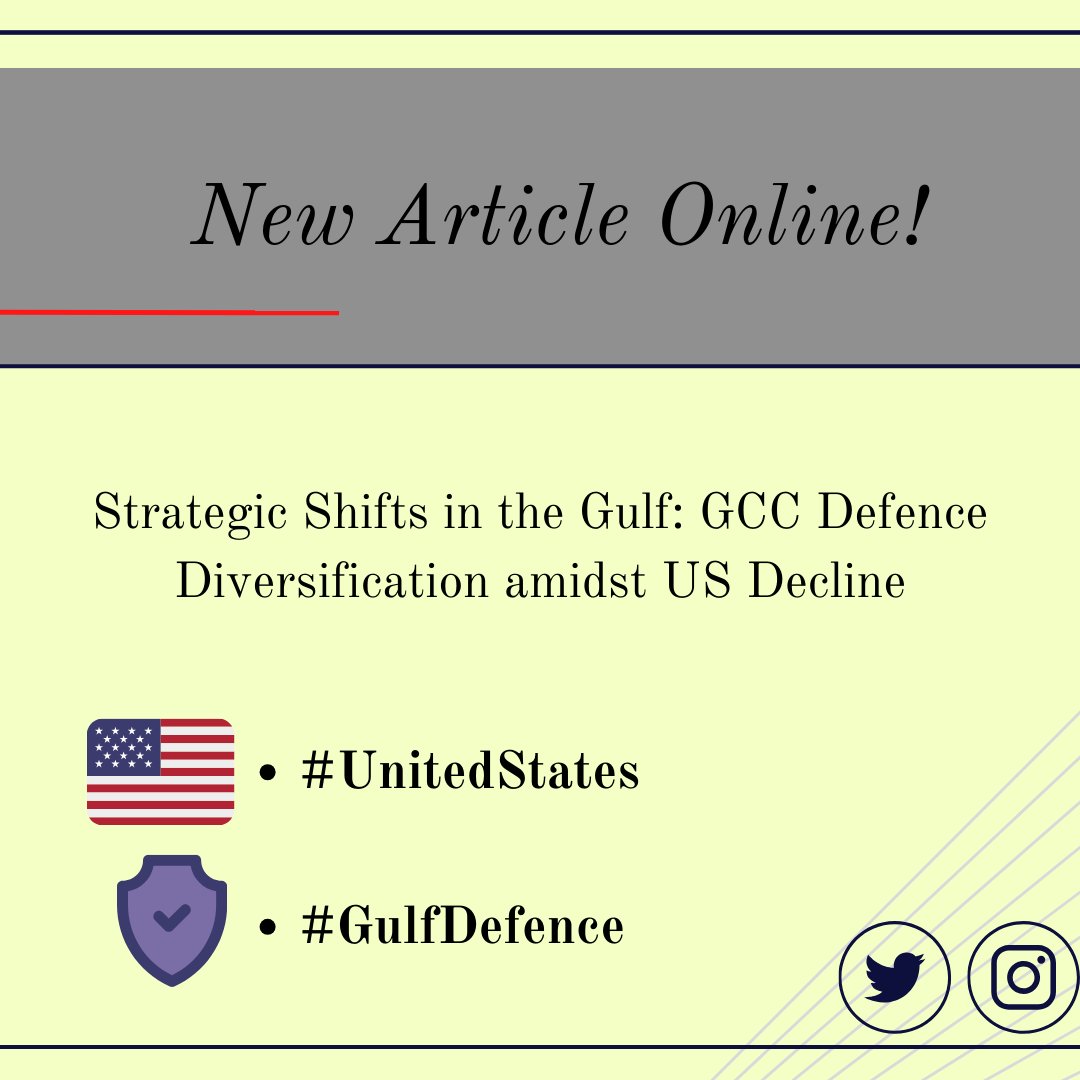The International Spectator (@intl_spectator) on Twitter photo ⚠️New article online!
🛡️ Strategic Shifts in the #Gulf: #GCCDefence Diversification amidst #US Decline
🔗tandfonline.com/doi/full/10.10…
✒️<a href="/Tyler_B_Parker/">Tyler B. Parker</a> (<a href="/MercerYou/">Mercer University</a>) & @AliBakee (<a href="/QatarUniversity/">جامعة قطر</a>)
#UnitedStates #GulfDefence ⚠️New article online!
🛡️ Strategic Shifts in the #Gulf: #GCCDefence Diversification amidst #US Decline
🔗tandfonline.com/doi/full/10.10…
✒️<a href="/Tyler_B_Parker/">Tyler B. Parker</a> (<a href="/MercerYou/">Mercer University</a>) & @AliBakee (<a href="/QatarUniversity/">جامعة قطر</a>)
#UnitedStates #GulfDefence
