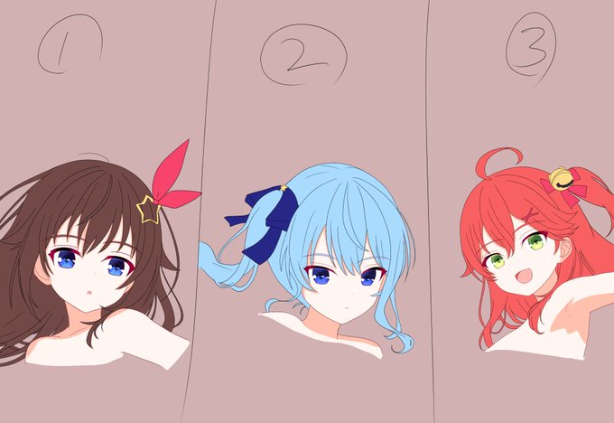 顔のバランスの勉強というか描き分けというかね
今までは③しか描けなかったんですが、①と②の顔の輪郭が描けるように勉強してました、みたいな2ヶ月でした 